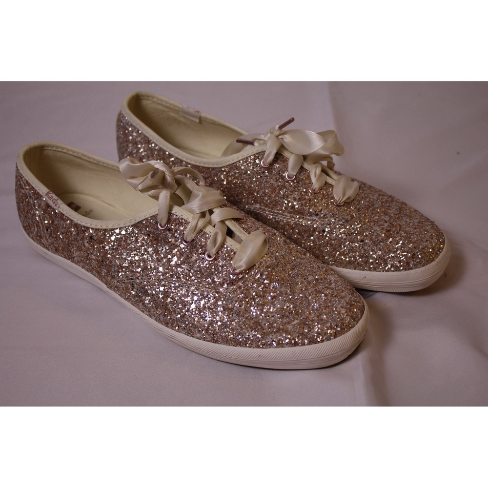 Keds X Kate Spade New York Women 9.5 Champion Ks Gold Glitter Multi Sneakers